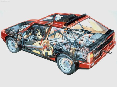 Lancia Delta S4 Rally Car. Lancia Delta S4 cutaway!
